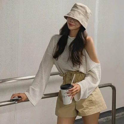 One Sided Off Shoulder Sweater - Image 5