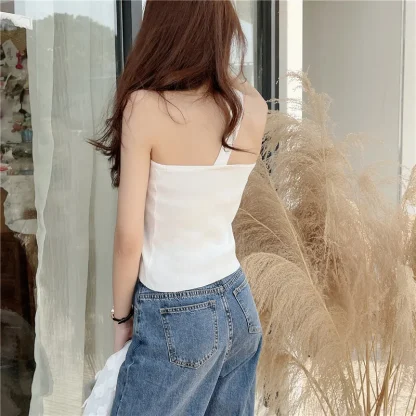 One Strap Shoulder Sweater Top - Image 5