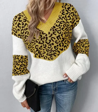Leopard Print Off Shoulder Sweater - Image 3
