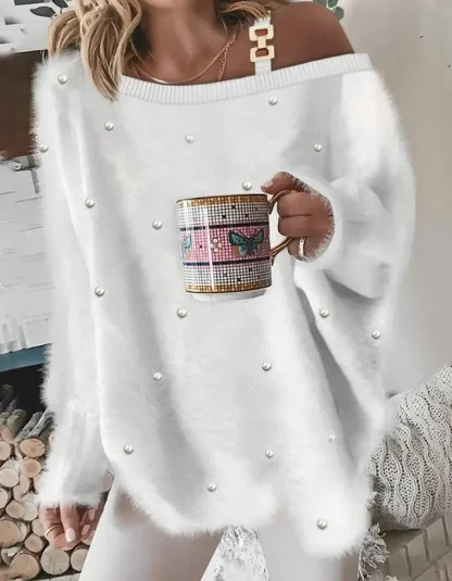 Cozy Chic Off Shoulder Sweater - Image 2
