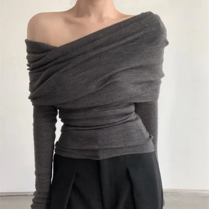 Fold Over Off Shoulder Sweater
