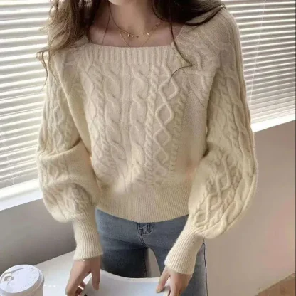 Casual Knitted Off Shoulder Sweater