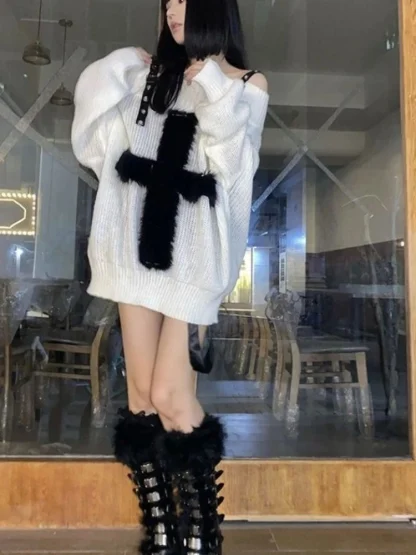 Cozy Hollow Off Shoulder Sweater - Image 3