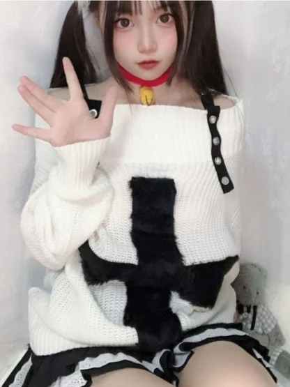 Cozy Hollow Off Shoulder Sweater - Image 4