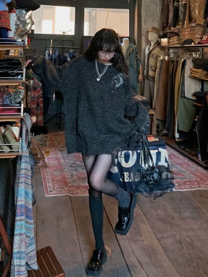 Chic Oversized Off Shoulder Sweater - Image 3