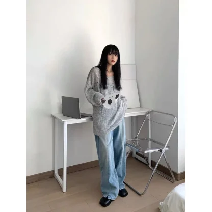 Oversize Knit Off Shoulder Sweater - Image 5
