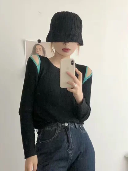 Sexy Open Shoulder Sweater Top - Image 7