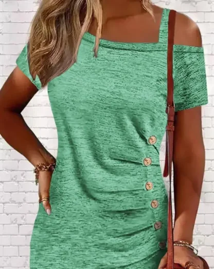 Slanted Off Shoulder Sweater Dress - Image 2