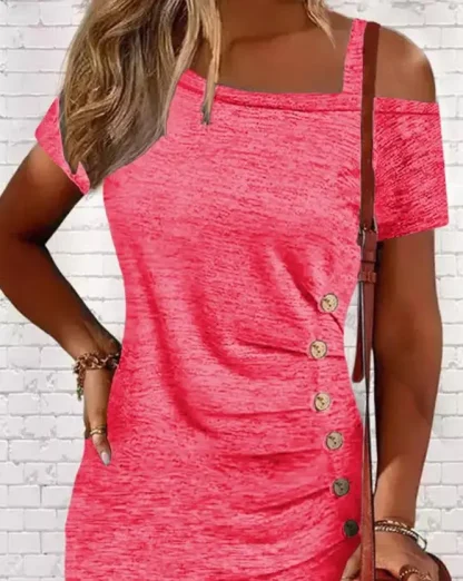 Slanted Off Shoulder Sweater Dress - Image 4