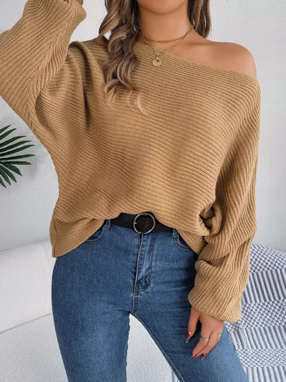 Sexy Oversized Off Shoulder Sweater - Image 4