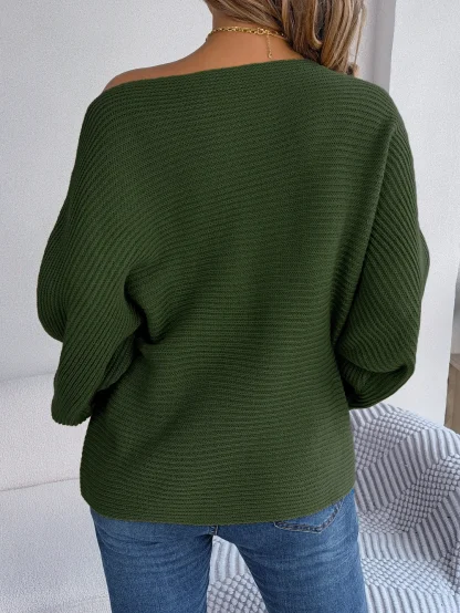 Sexy Oversized Off Shoulder Sweater - Image 5