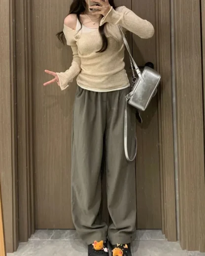 Comfy Off Shoulder Sweater Tops - Image 3