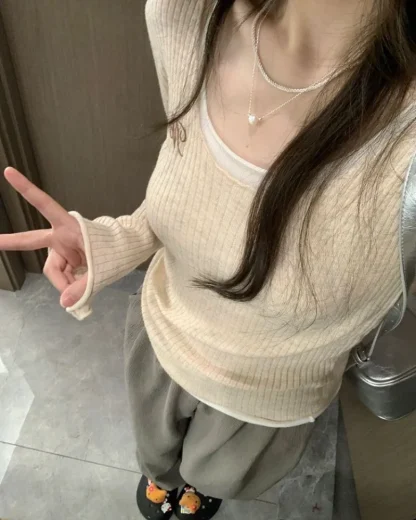 Comfy Off Shoulder Sweater Tops - Image 4