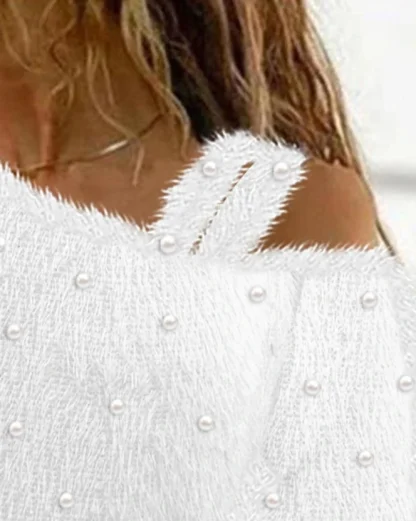 One Strap Off Shoulder Sweater - Image 6