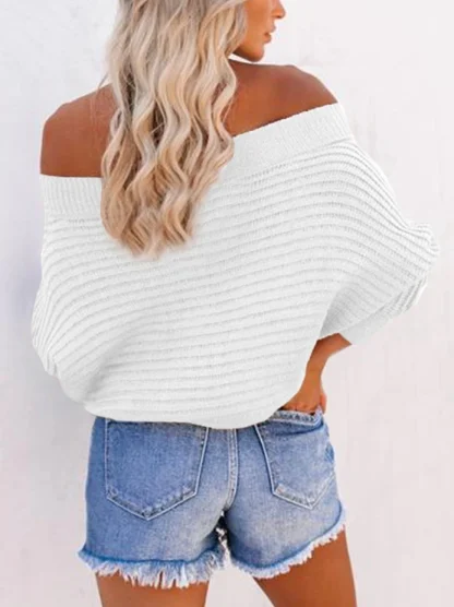 Oversized Off Shoulder Sweater Tops - Image 6