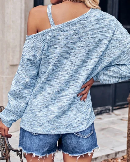 One Off Shoulder Sweater Tops - Image 5