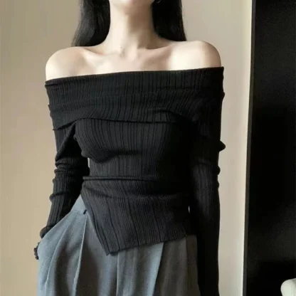 Chic Slit Off Shoulder Sweater - Image 5
