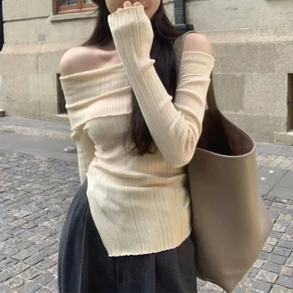 Chic Slit Off Shoulder Sweater