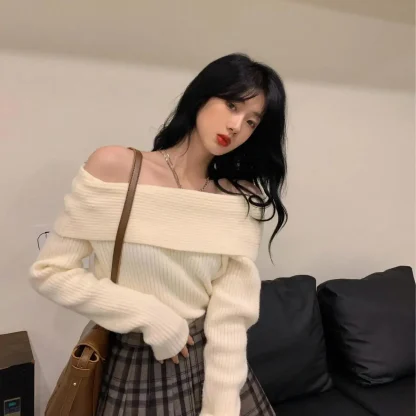 Comfy Knit Off Shoulder Sweater - Image 2