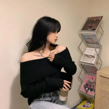 Comfy Knit Off Shoulder Sweater - Image 3