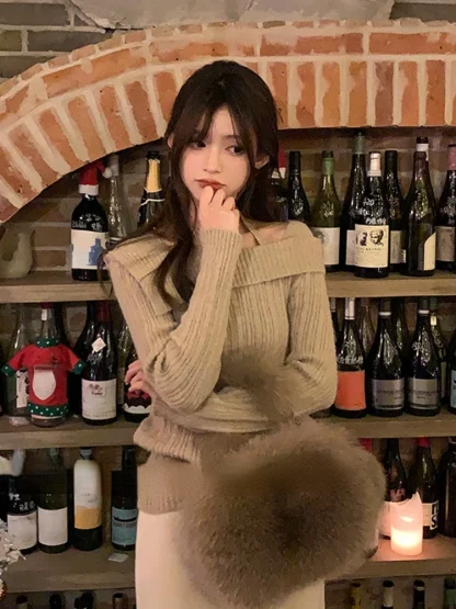 Chic Off Shoulder Sweater Tops - Image 3