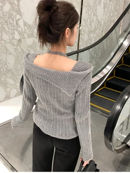 Chic Off Shoulder Sweater Tops - Image 4