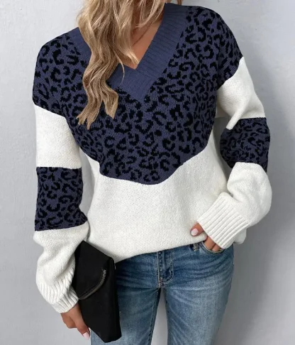 Leopard Print Off Shoulder Sweater - Image 7