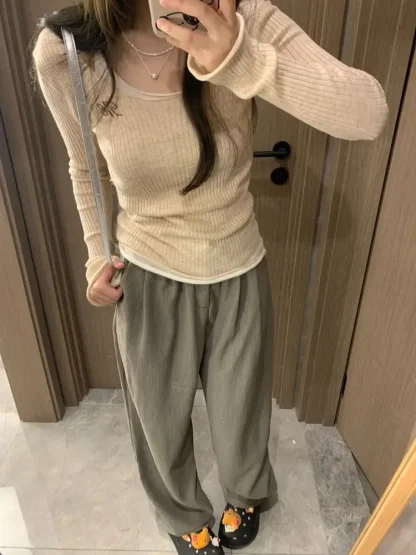 Comfy Off Shoulder Sweater Tops - Image 6