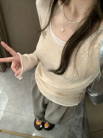 Comfy Off Shoulder Sweater Tops - Image 7