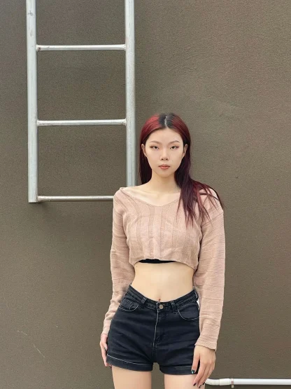 Sexy V-Neck Off Shoulder Sweater - Image 7