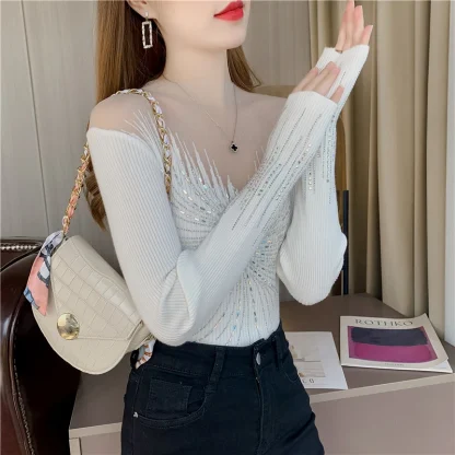 Sexy Off Shoulder Sweater Tops - Image 7
