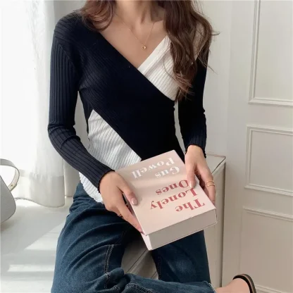 Wrap Around Design Sweater Tops - Image 6