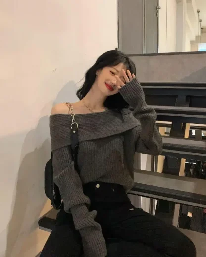 Comfy Knit Off Shoulder Sweater - Image 7