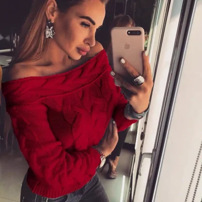 Cozy Knit Off Shoulder Sweater - Image 6
