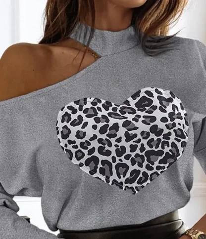 Turtleneck Cold Shoulder Sweater Tops - Image 5