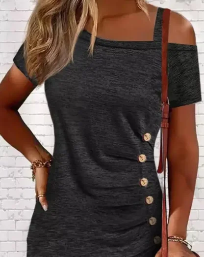 Slanted Off Shoulder Sweater Dress - Image 7