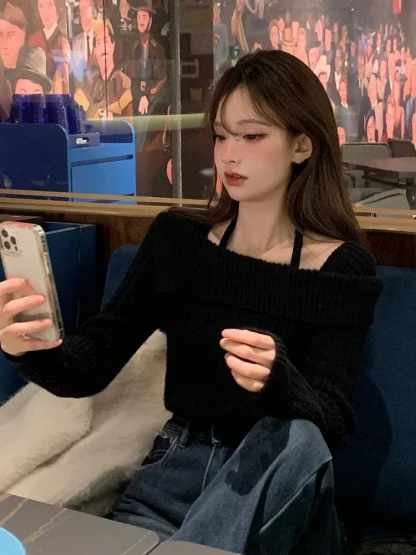 Chic Off Shoulder Sweater Tops - Image 6