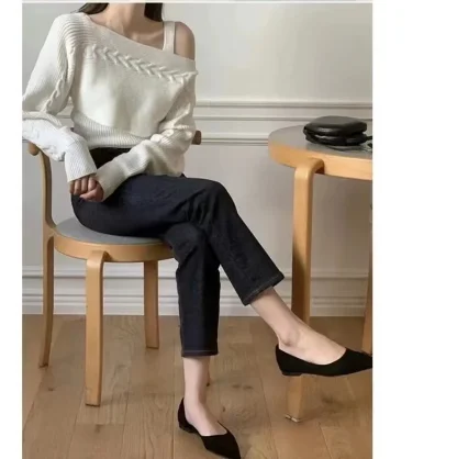 Solid Top Off Shoulder Sweater - Image 5