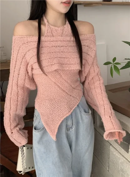 Two-Piece Set Off Shoulder Sweater