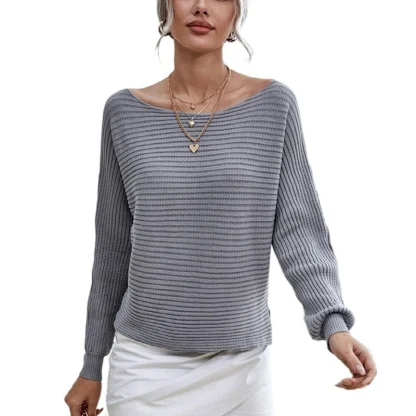 Hollow Knit Off Shoulder Sweater - Image 6