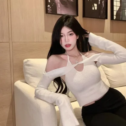 Two Piece Off Shoulder Sweater Tops - Image 5