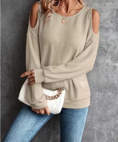 Cozy Open Shoulder Sweater Tops