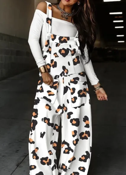 Trendy Wide Leg Jumpsuit Sweater - Image 2