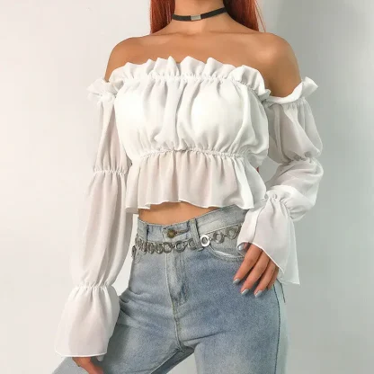 Puff Off Shoulder Sweater Tops