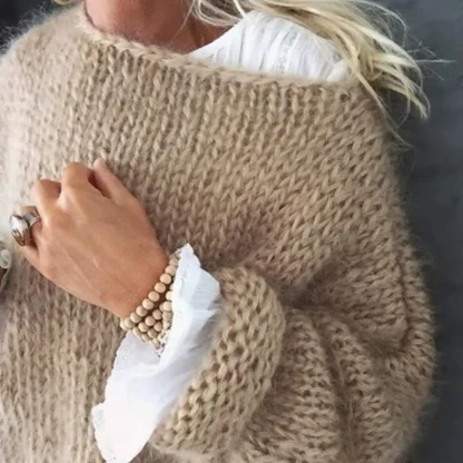 Cozy Oversized Off Shoulder Sweater - Image 2