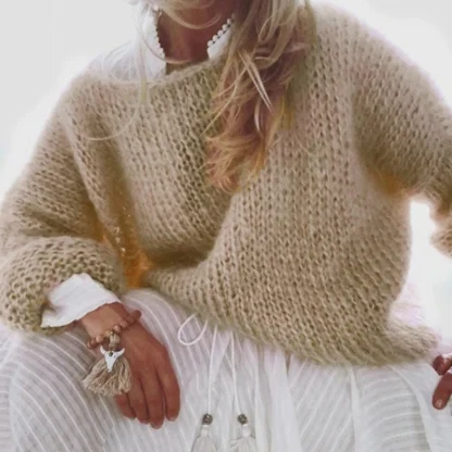 Cozy Oversized Off Shoulder Sweater - Image 5