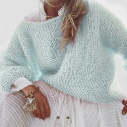 Cozy Oversized Off Shoulder Sweater - Image 6