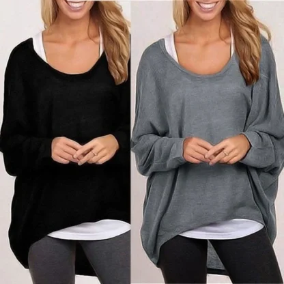 Lazy Oversized Off Shoulder Sweater - Image 2