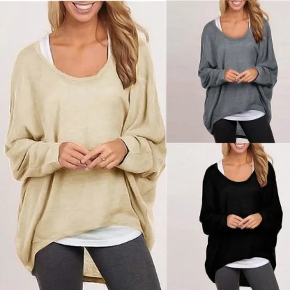 Lazy Oversized Off Shoulder Sweater - Image 3