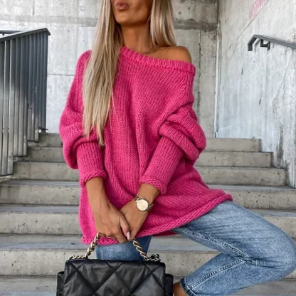 Casual Solid Off Shoulder Sweater